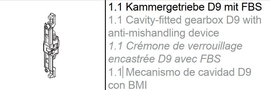 Schüco Ersatzteile, Schüco Zubehör, Kammergetriebe D9 Standard, Kammergetriebe D7 Standard, Kammergetriebe D15, Balkontürgetriebe D30, Stulpgetriebe, Getriebe für Rundfenster, Stulpgetriebe flach,  ​Griffadapter, Schüco VarioTec, Kunststofffenster und Tür